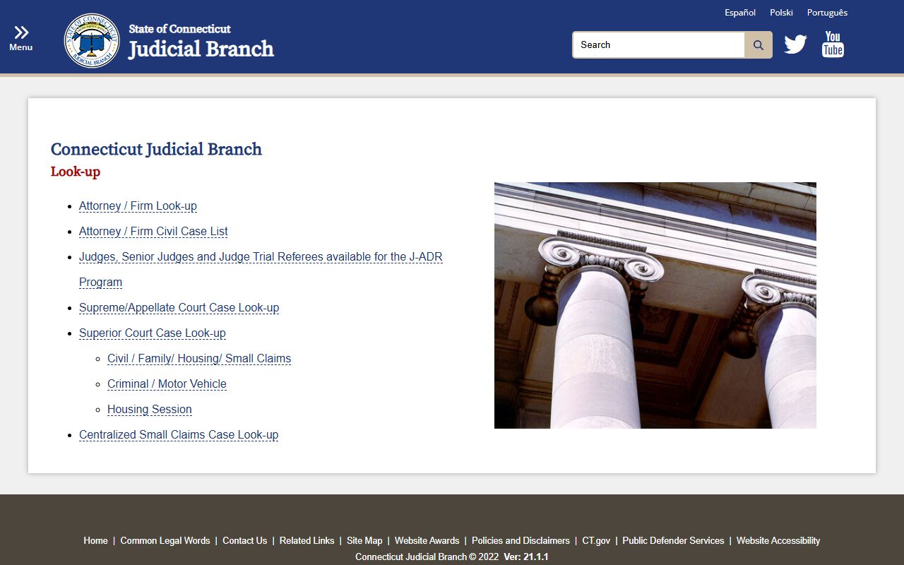 Connecticut Judicial Branch case lookup index for Bristol court records after a jail arrest